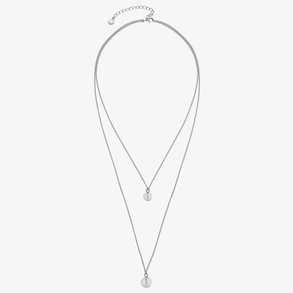 Mint Velvet Silver Tone Double Sphere Necklace